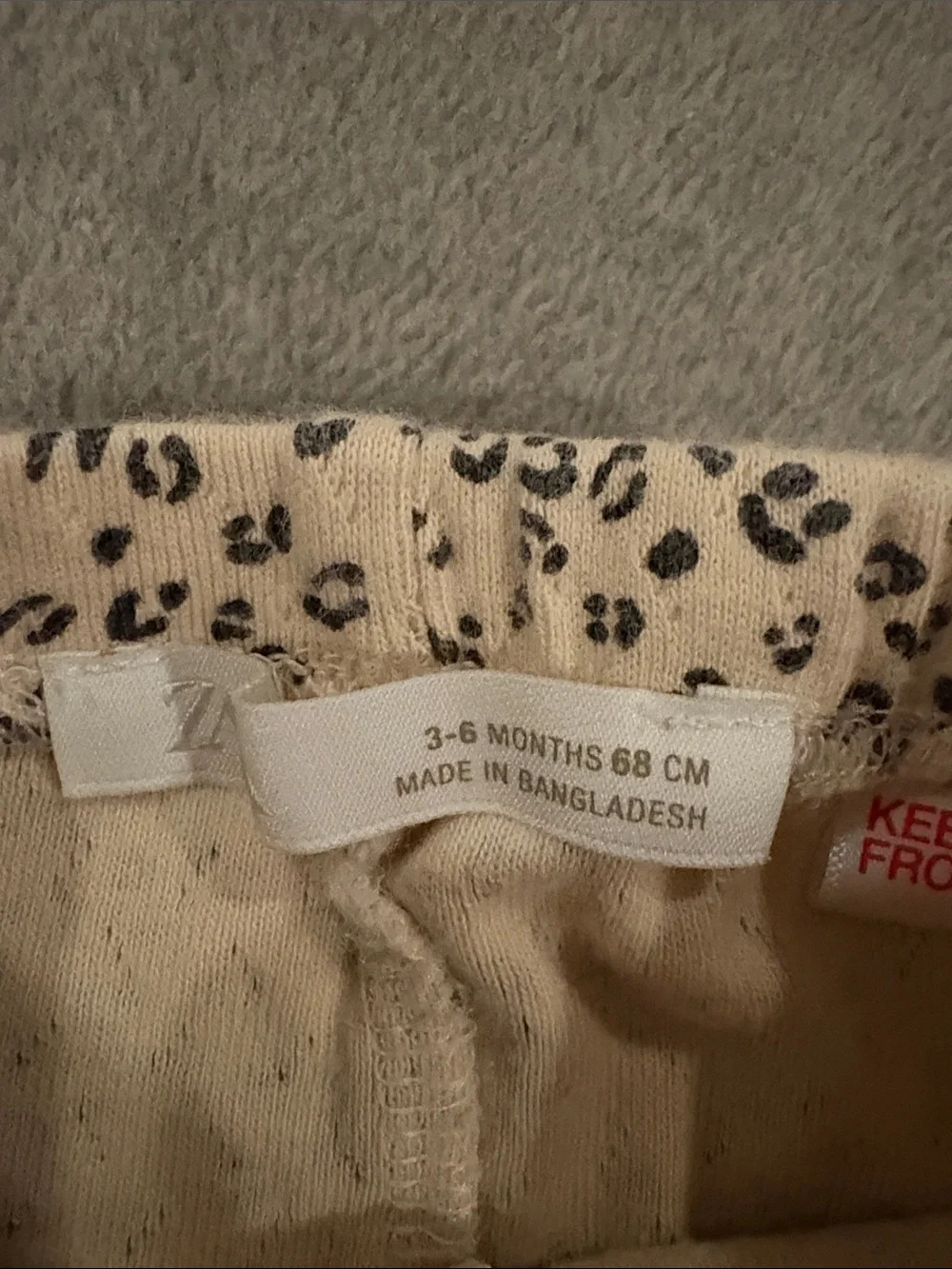Zara Baby Girl Beige and Black Leopard Print Kids Set - Size 3 to 6 Months